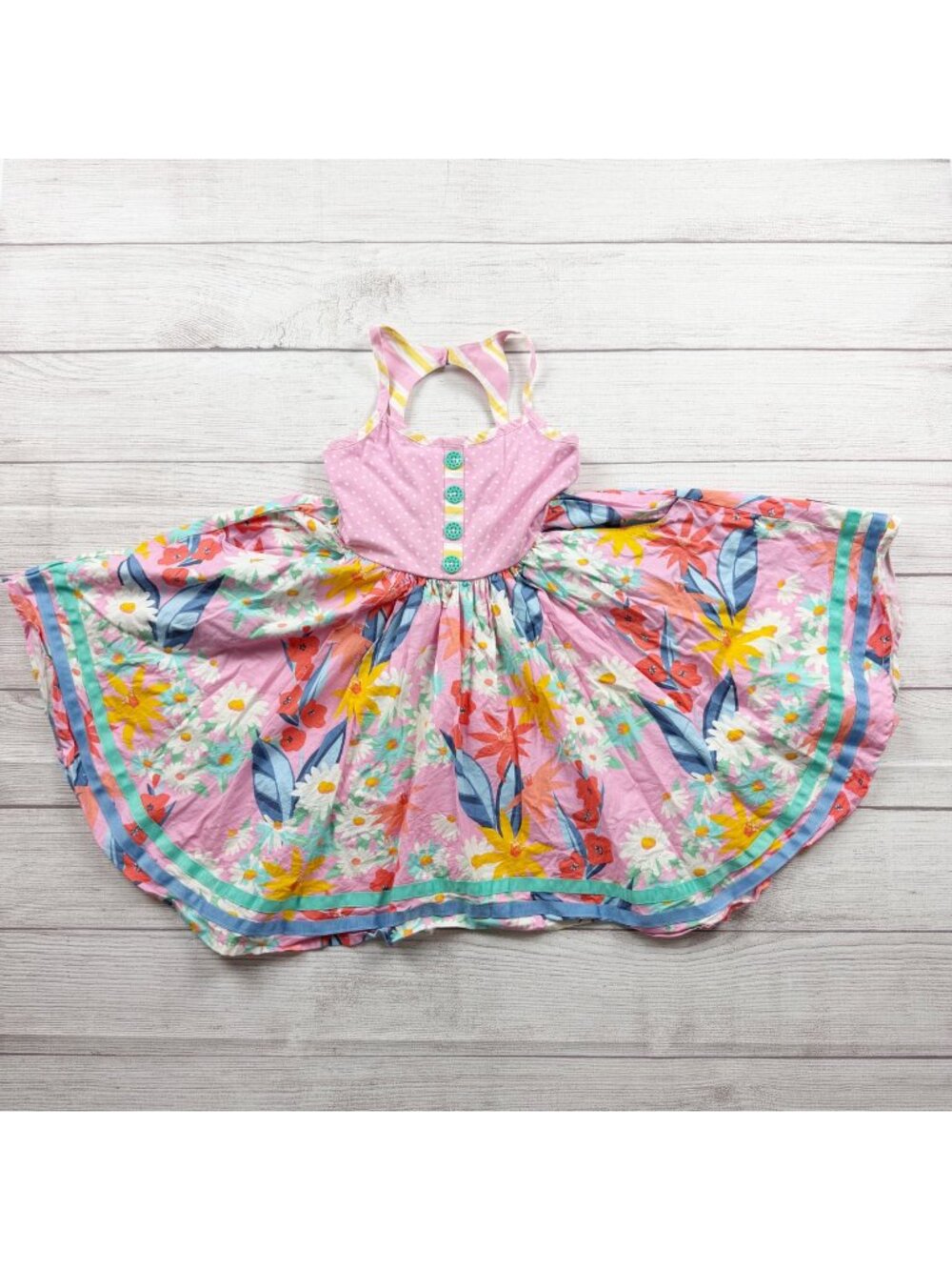 Matilda Jane Girls Sleeveless Halter Sundress Floral Multicolor 6